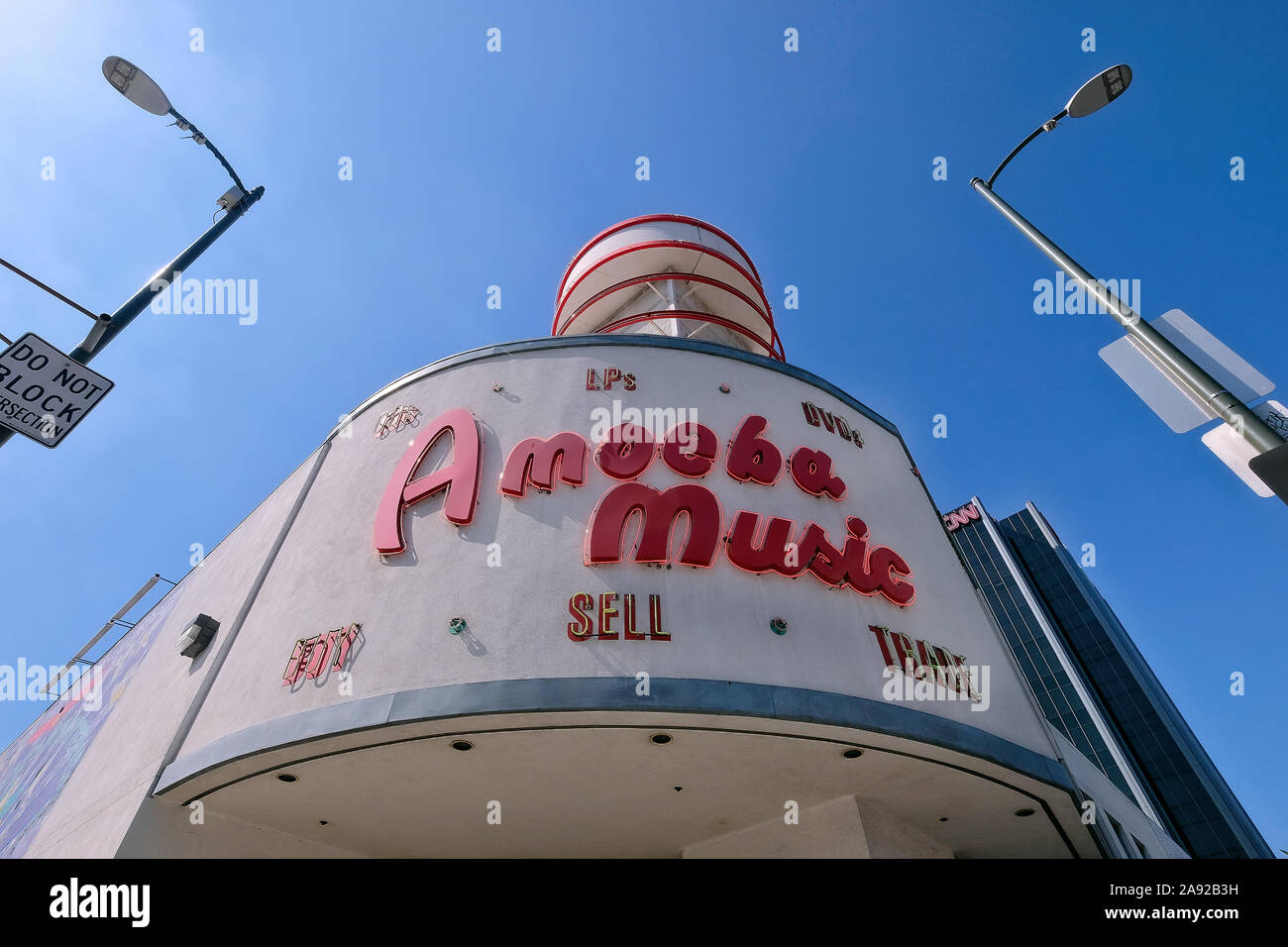 Amöbe Musik, Record store am Sunset Boulevard, Hollywood, Los Angeles, Kalifornien, USA Stockfoto