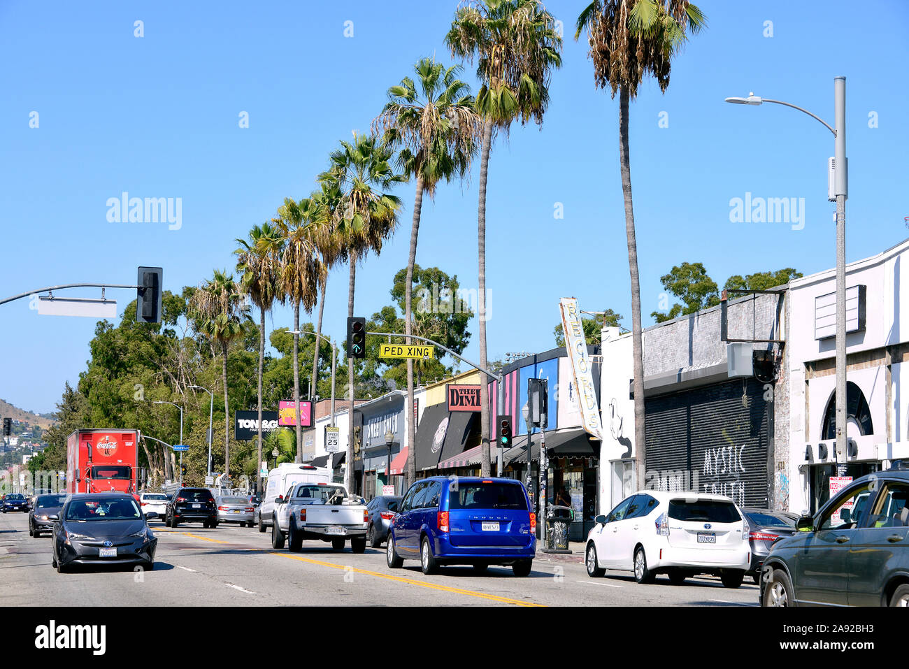 North Fairfax Avenue, Hollywood, Los Angeles, Kalifornien, USA Stockfoto