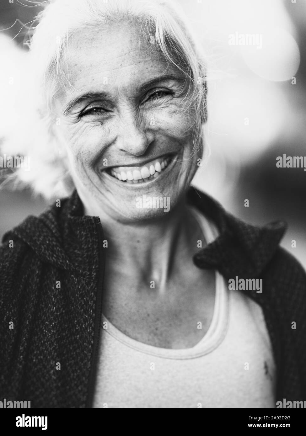 Porträt der glückliche Frau Stockfoto