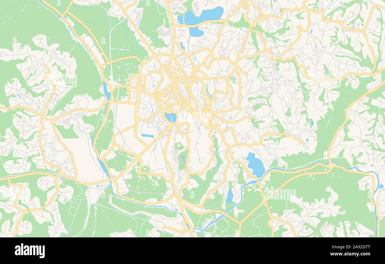 Druckbare Karte von Antananarivo, Madagaskar. Karte Vorlage für die geschäftliche Nutzung. Stock Vektor