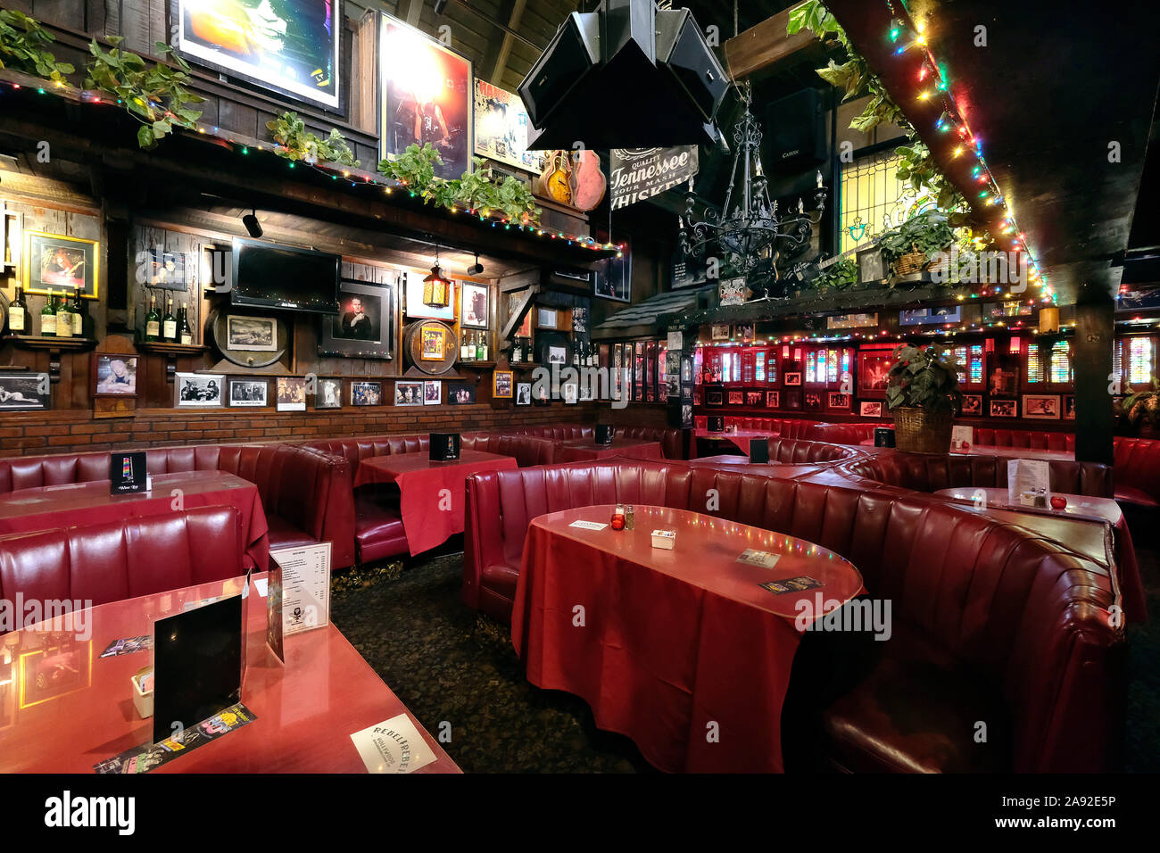 Rainbow Bar and Grill, legendäres Restaurant und Bar am Sunset Strip in West Hollywood. Heimstadion des verstorbenen Motoerhead-Frontmannes Lemmy Kilmister Stockfoto