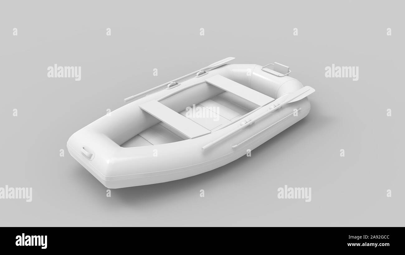 3D-Rendering eines Schlauchbootes im Studio Hintergrund isoliert Stockfoto