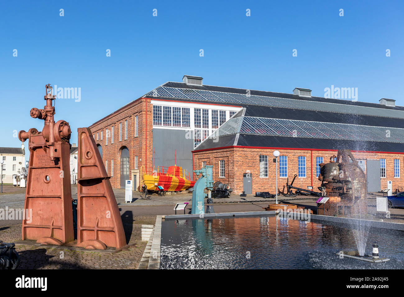 Die Außenseite des Scottish Maritime Museum, Irvine, Ayrshire, Schottland, Großbritannien Stockfoto