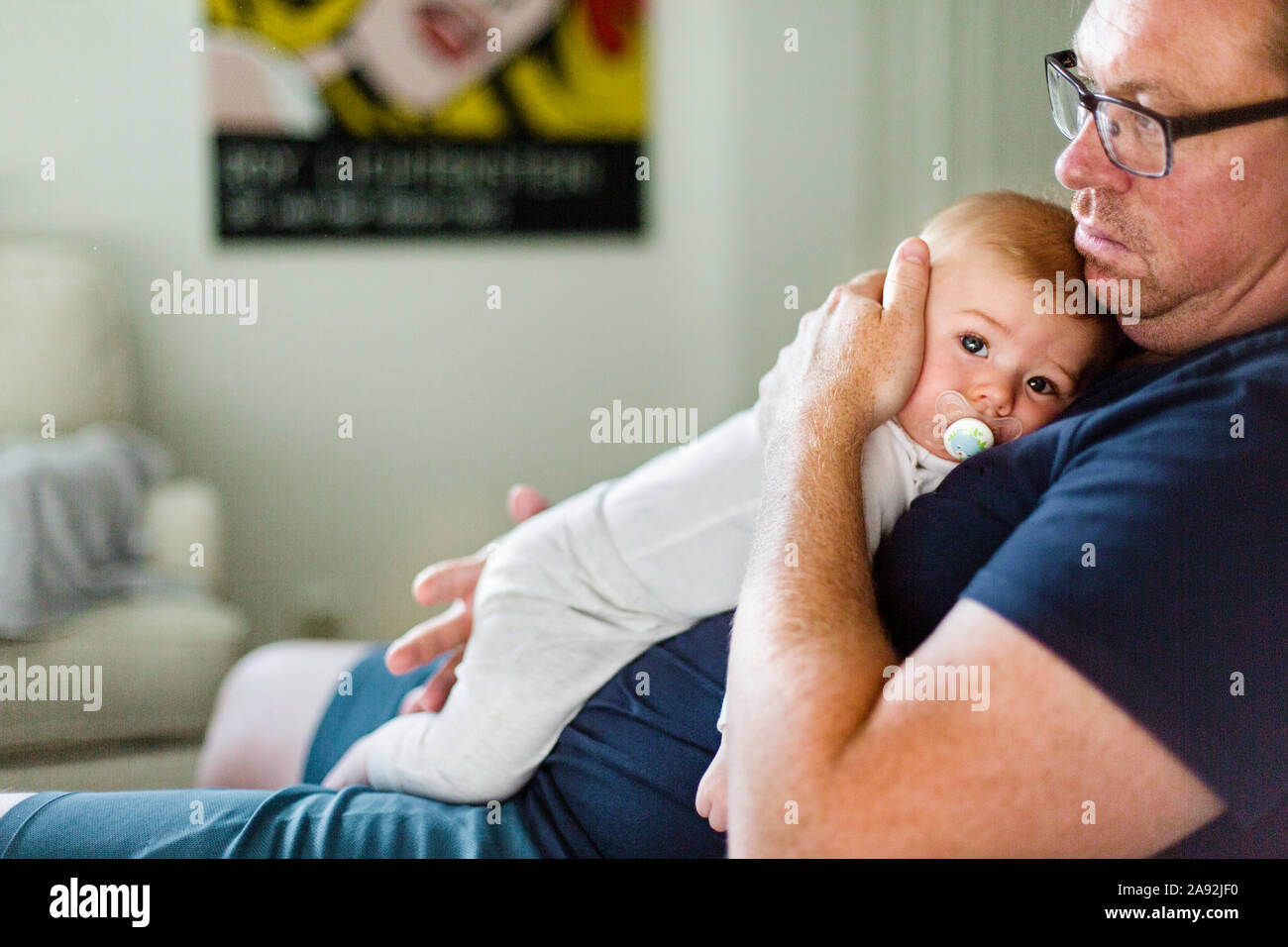 Vater mit baby Stockfoto