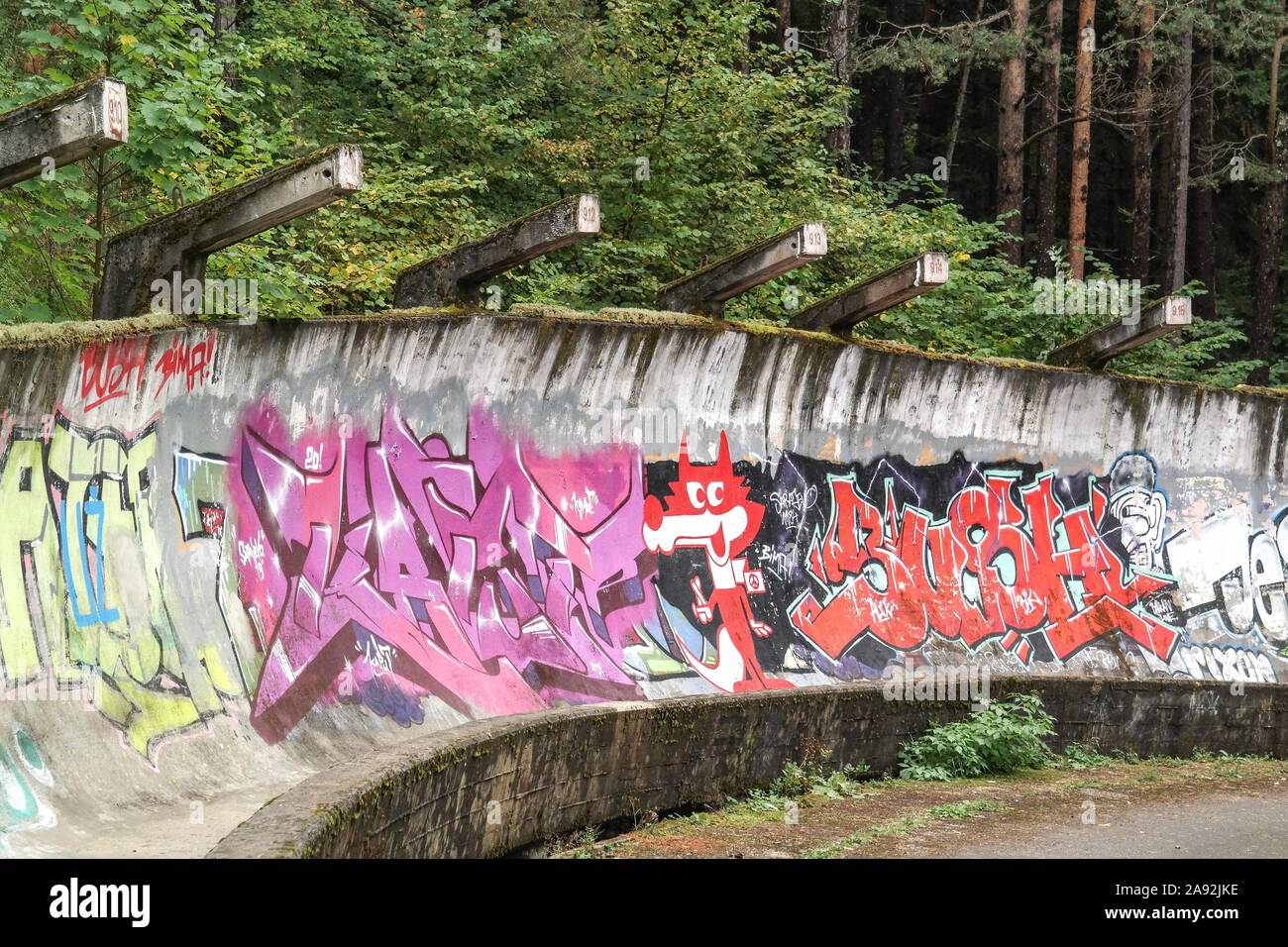 Bobs auf dem Berg Trebević, Sarajevo Stockfoto