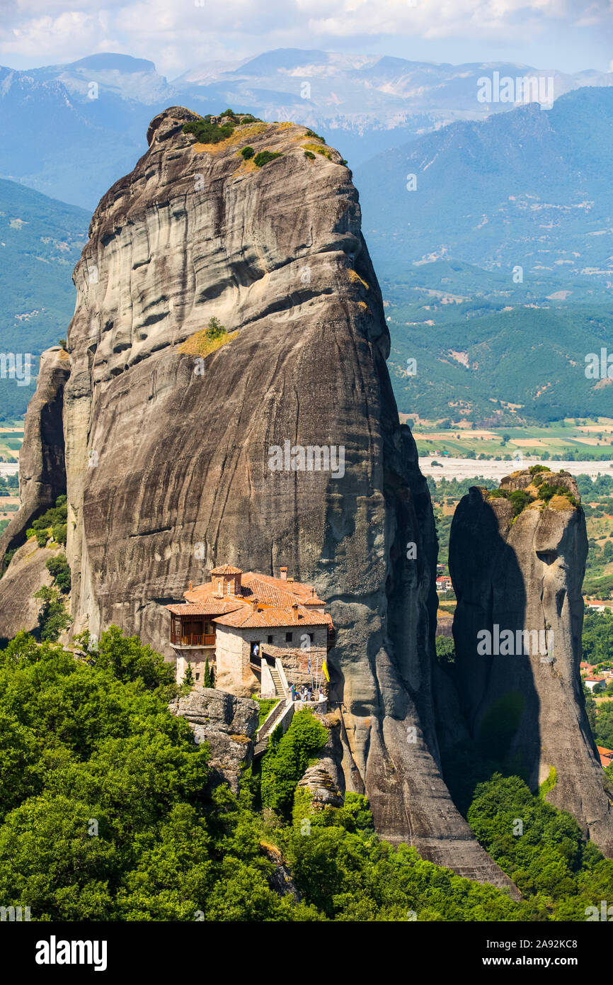 Heiliger Monastery von Rousanou, Meteora; Thessaly, Griechenland Stockfoto