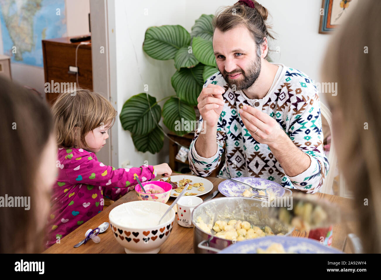 Familie Mahlzeit Stockfoto