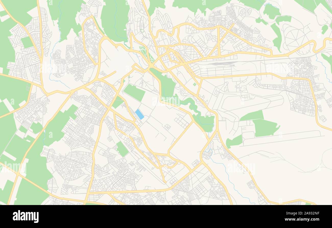 Druckbare Karte von Meknes, Marokko. Karte Vorlage für die geschäftliche Nutzung. Stock Vektor