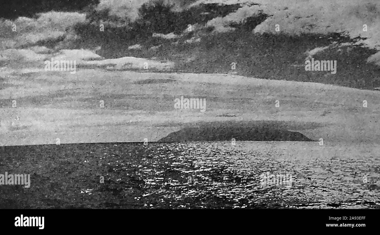 Ein 1946 Bild von Tristan de Cunha vom Versorgungsschiff HMS Carlisle, welche Verbrauchsmaterialien, wurde auf seine 200 Einwohner genommen Stockfoto