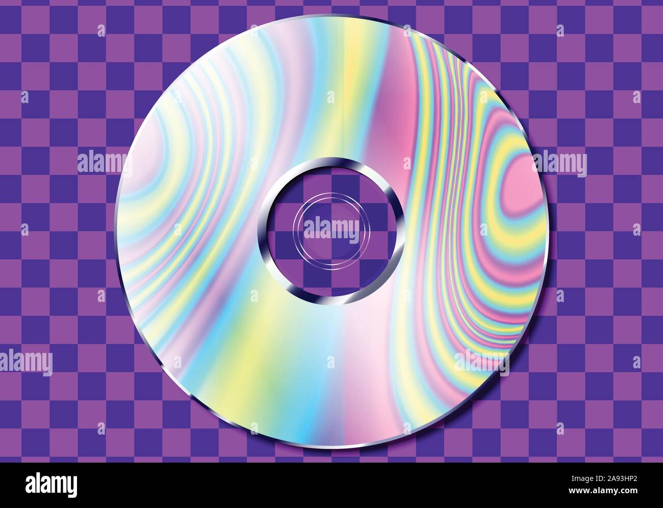 CD mit holographischen Farbe Wellen für vaporwave Poster Stock Vektor