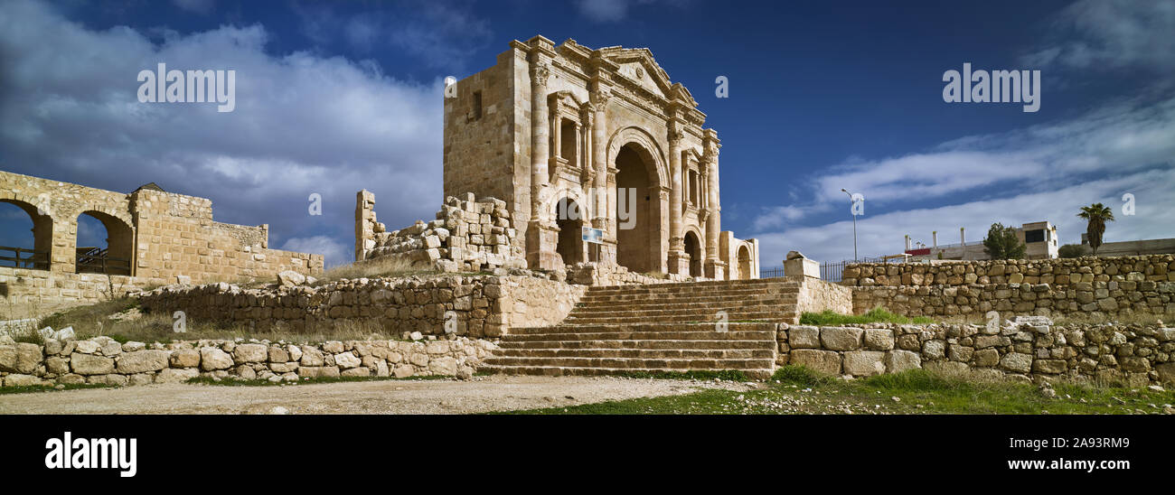 Antike Jerash. Ruinen des griechisch-römischen Stadt Gera am Jordan. Stockfoto