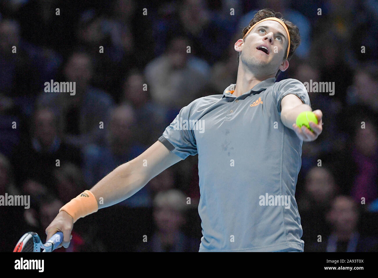 November 12, 2019, Londra, Italien: Dominic Thiem, aut, während Nitto ATP-Finale - Novak Ã" Âokovic Vs Dominic Thiem, Tennis Internationals in Londra, Italien, 12. November 2019 - LPS/Roberto Zanettin (Credit Bild: © Roberto Zanettin/LPS über ZUMA Draht) Stockfoto