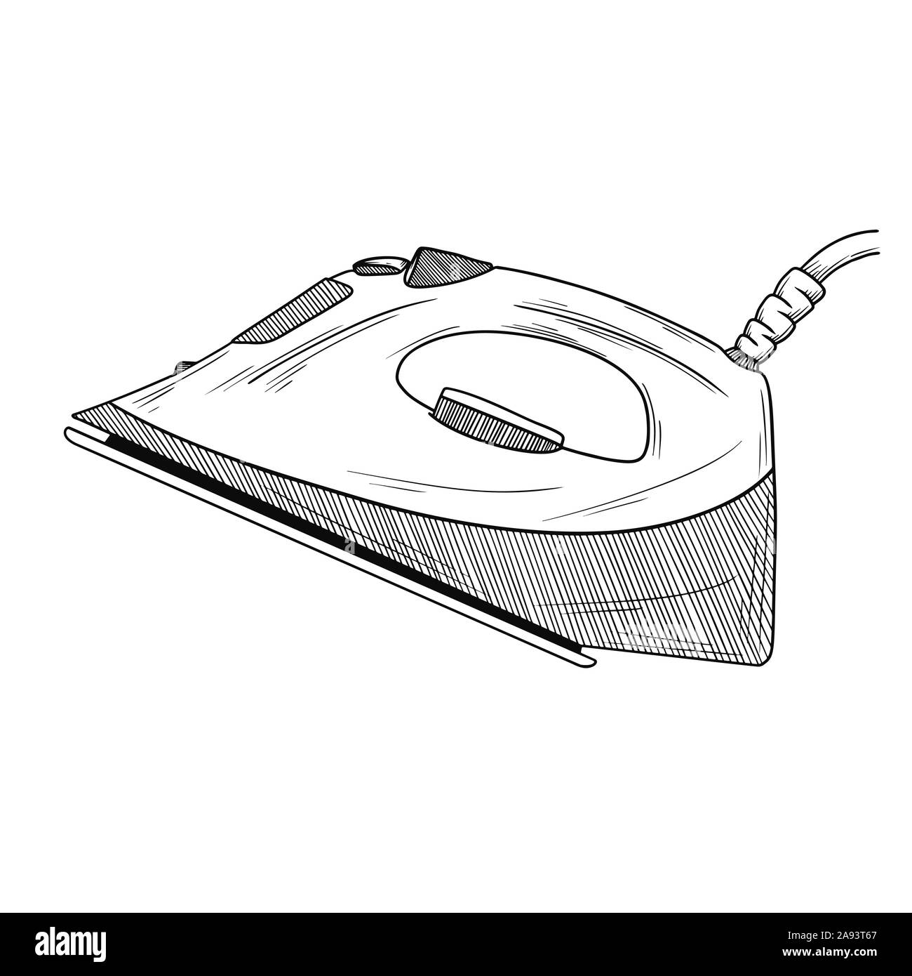 Skizze Eisen auf einem weißen Hintergrund. Vector Illustration in Skizze Stil. Stock Vektor