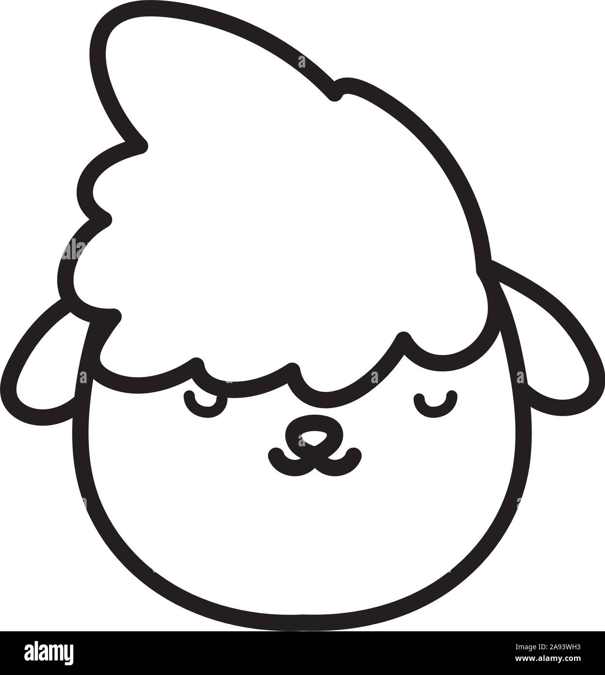 Schafe Head Farm Animal cartoon Symbol Vektor-illustration dicke Linie Stock Vektor