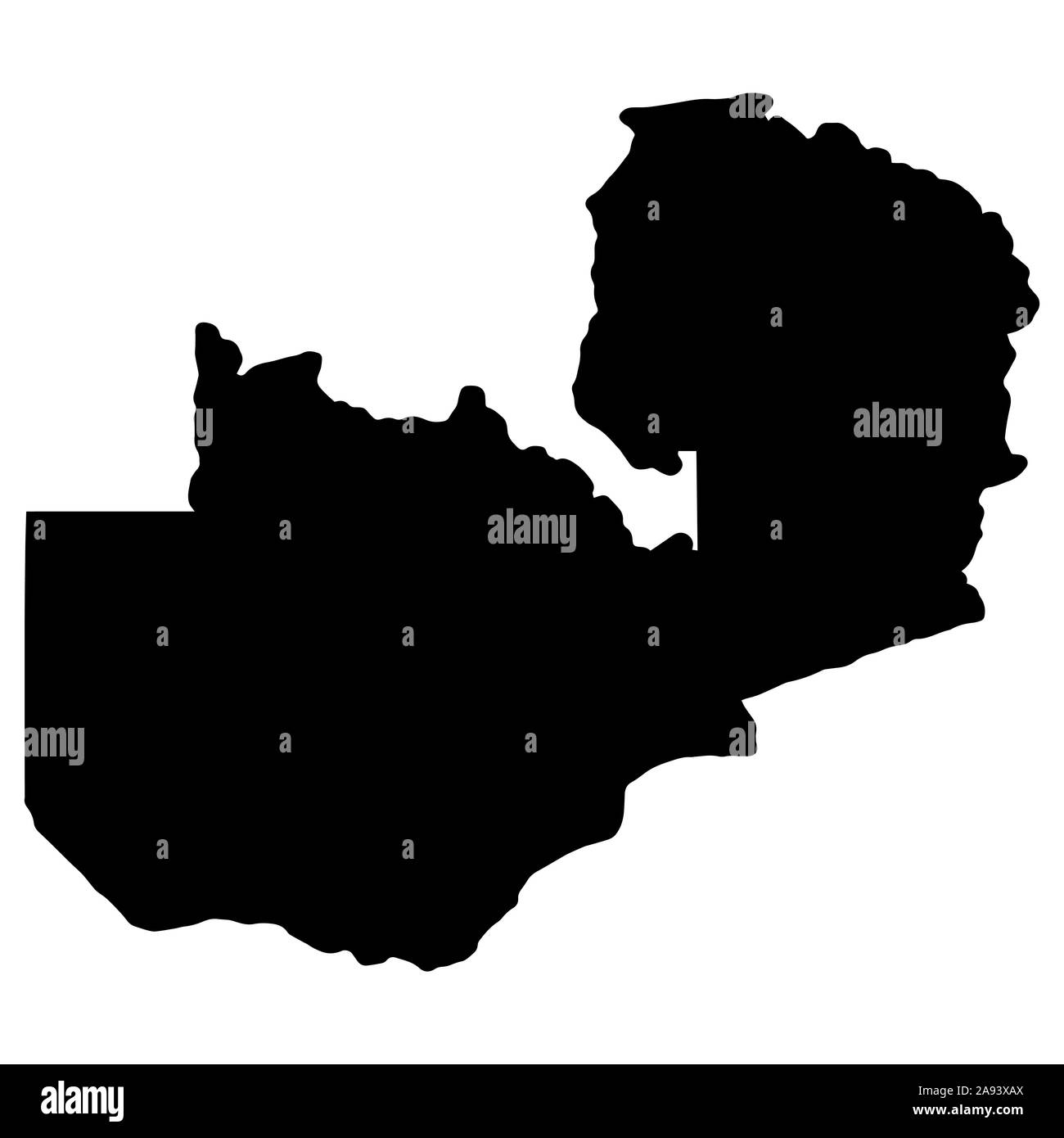 Karte Silhouette von Sambia Vector Illustration. Eps 10. Stock Vektor