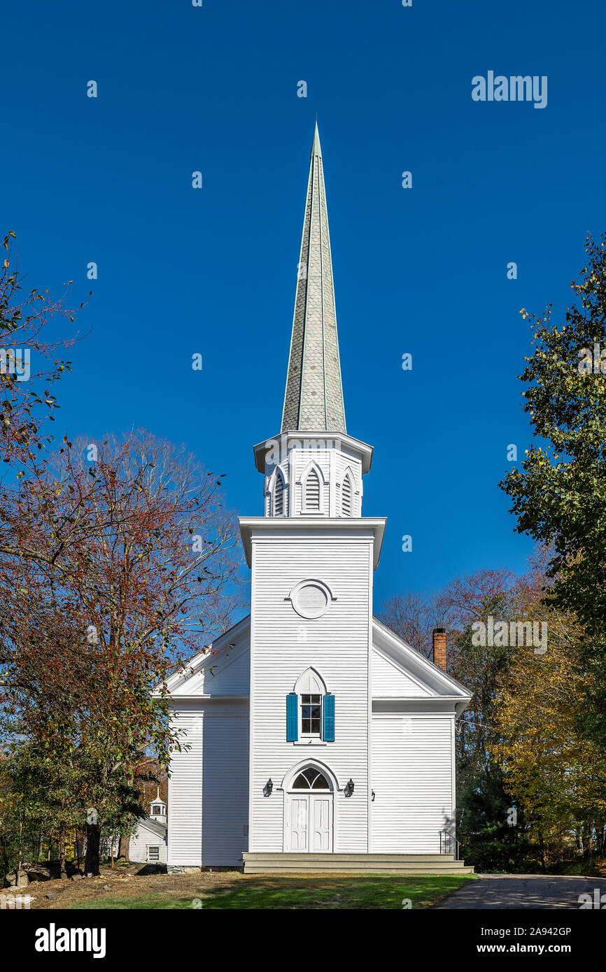 Charmante New England Kirche, Stamford, Connecticut, USA. Stockfoto