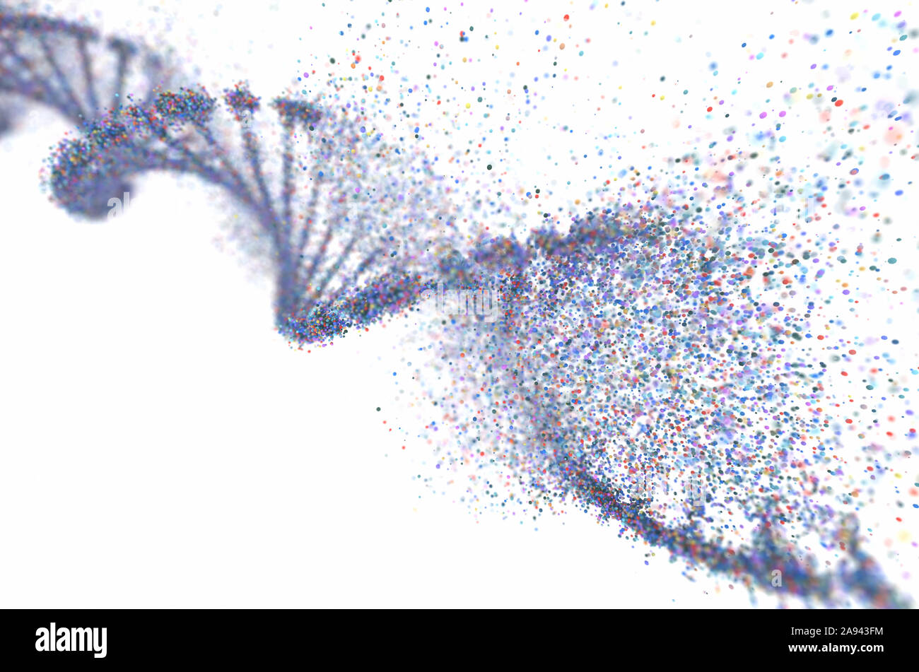 Bunte DNA-Molekül. Struktur des genetischen Codes. Syndrom und genetische Störung, 3D-Darstellung der Wissenschaft Konzept. Stockfoto Bunte DNA-Molekül. Struktur des genetischen Codes. Syndrom und genetische Störung, 3D-Darstellung der Wissenschaft Konzept. Stockfoto