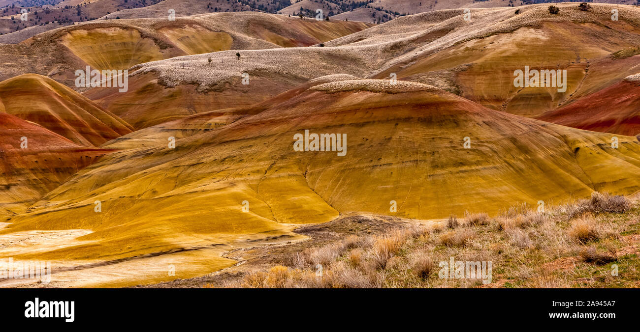 Painted Hills, John Day Fossil Beds National Monument; Oregon, Vereinigte Staaten von Amerika Stockfoto