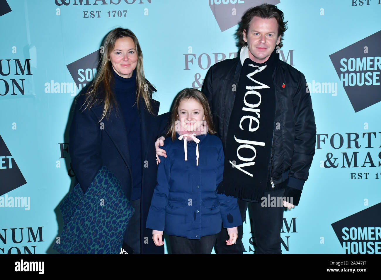 London, Großbritannien. 12 Nov, 2019. Tammy Kane Christopher Kane und Nichte Bonnie arrivers Skate im Somerset House mit Fortnum & Mason Launch Party, London, Somerset House, 12. November 2019, London, UK. Bild Capital/Alamy leben Nachrichten Stockfoto