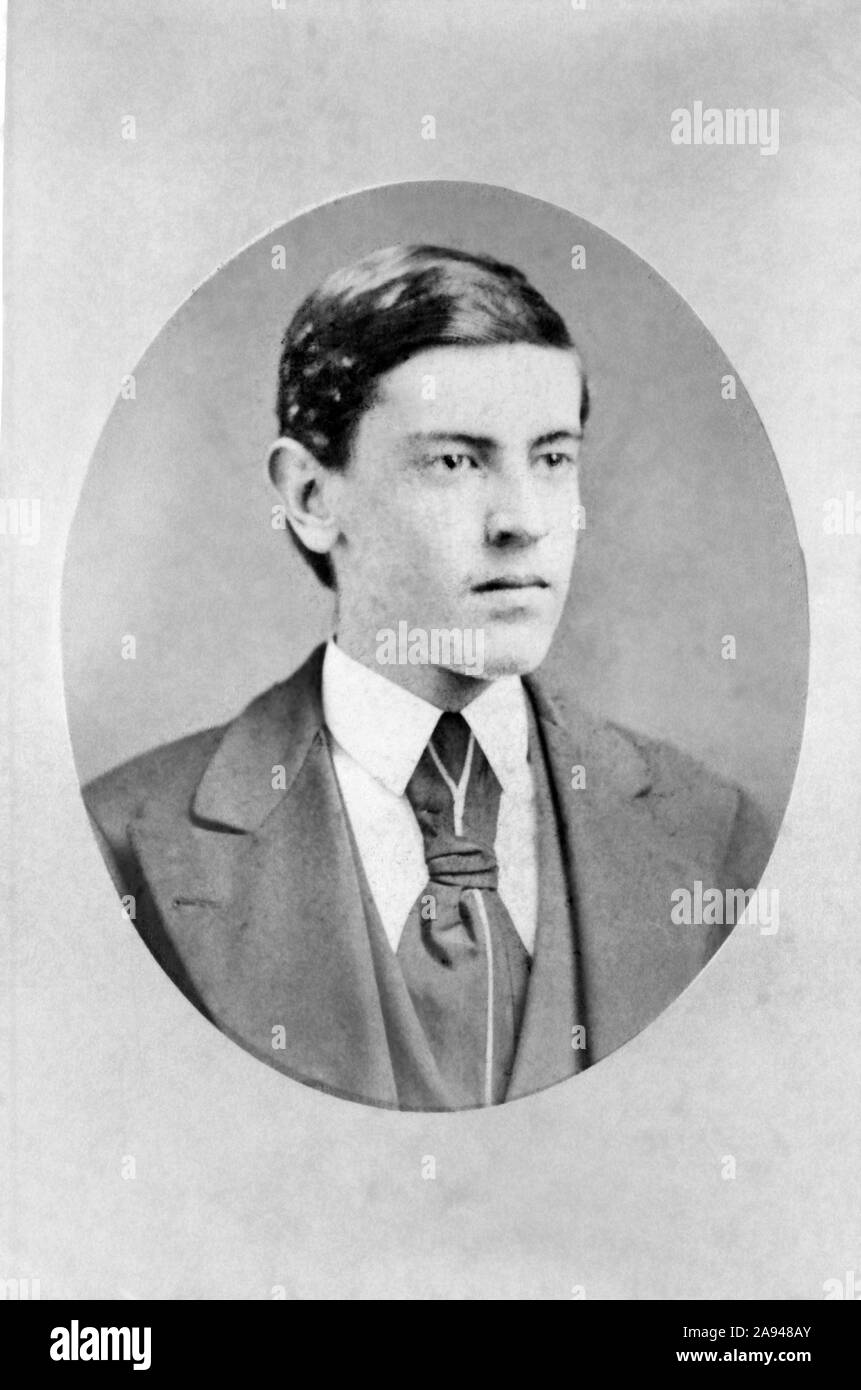 Woodrow Wilson, Kopf und Schultern Portrait während Student am Davidson College, South Carolina, USA, Foto: Wearn & Hix, 1873 Stockfoto