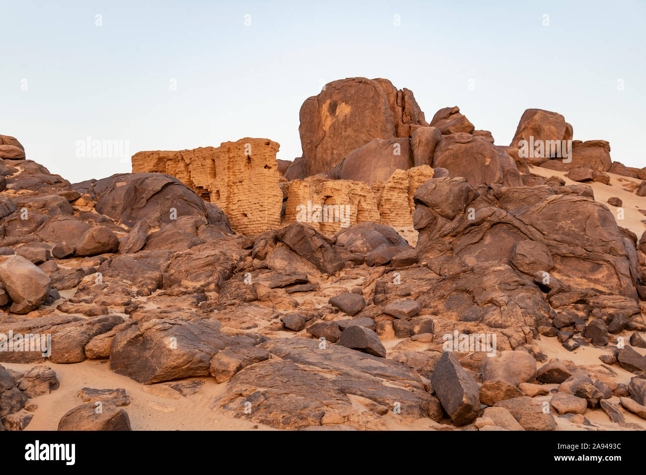 Ziegelstruktur; Habarab, Nordstaat, Sudan Stockfoto