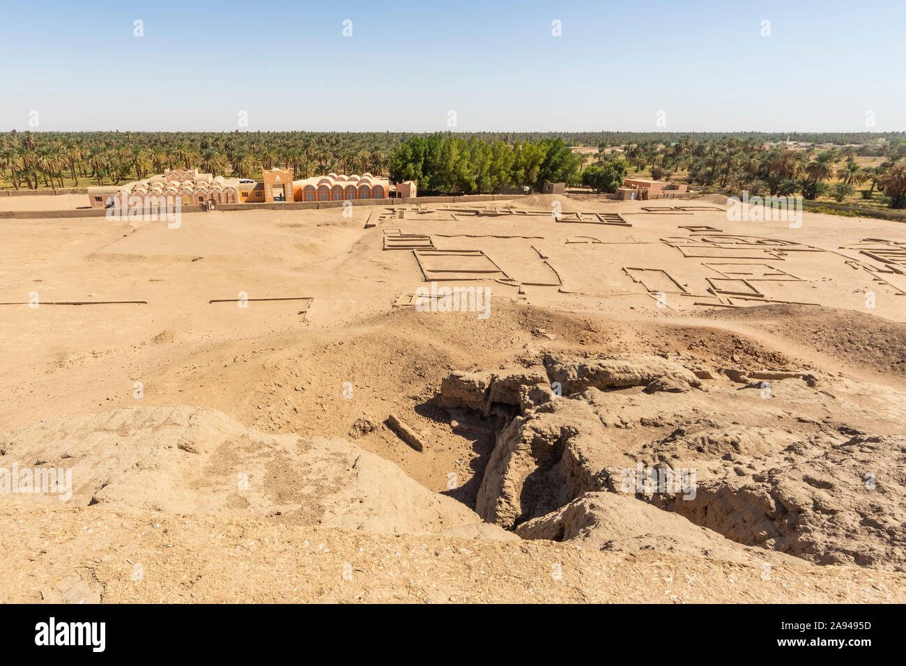Luftaufnahme der antiken Stadt Kerma, aus dem Jahr 2400 v. Chr., von