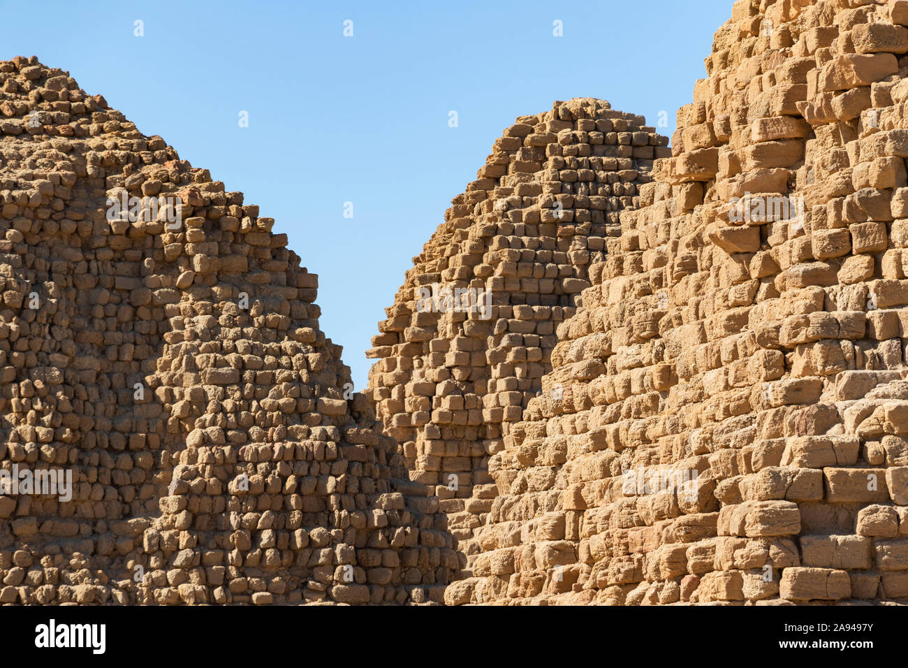 Pyramidenfeld von Nuri in der Abenddämmerung; Nordstaat, Sudan Stockfoto