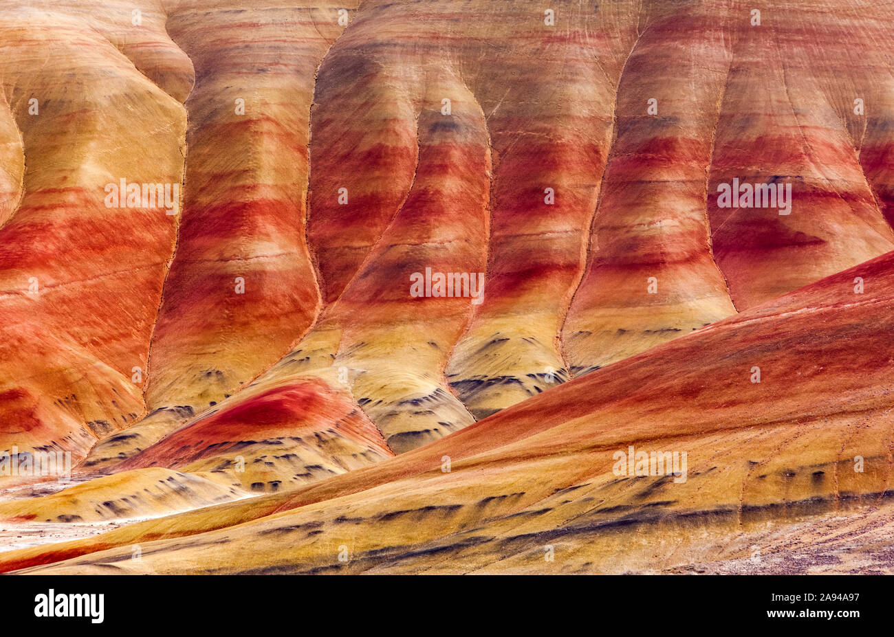 Painted Hills, John Day Fossil Beds National Monument; Oregon, Vereinigte Staaten von Amerika Stockfoto