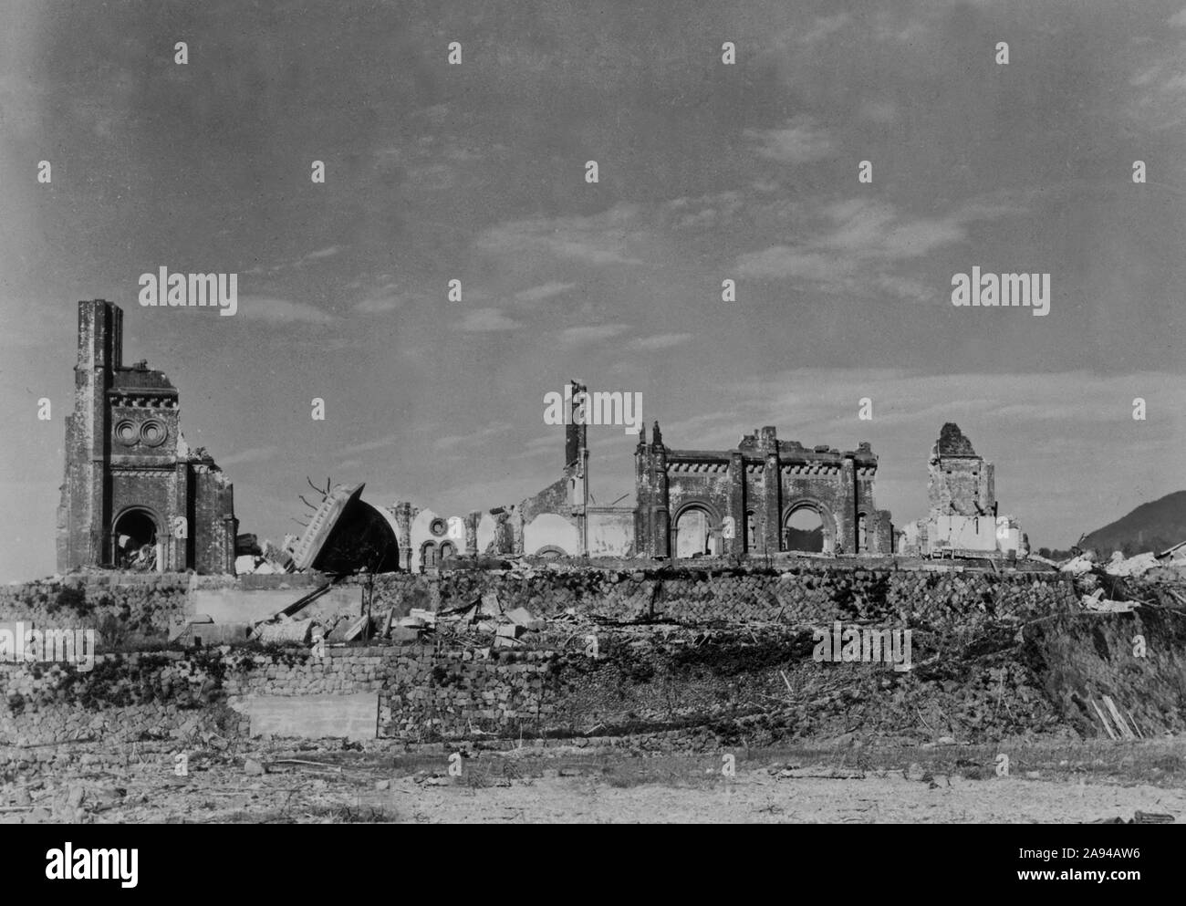 Nagasaki, Japan nach der Atombombe Detonation. . Foto 17. März 1948. Stockfoto