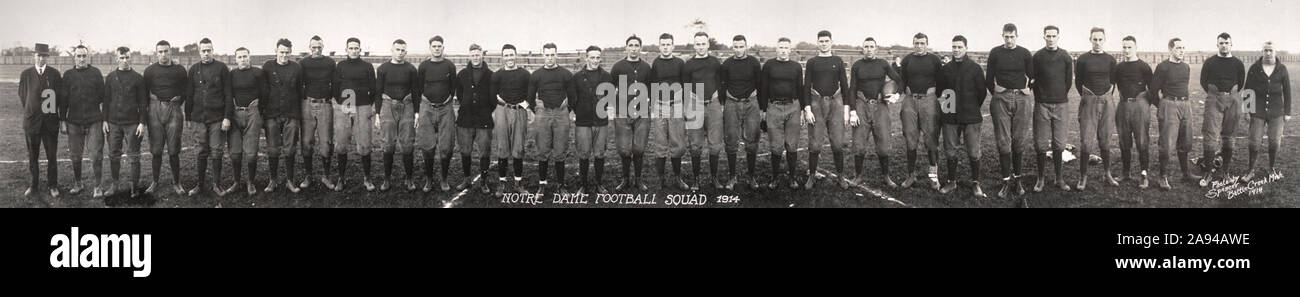 Notre Dame Fußball-Mannschaft, 1914 Stockfoto