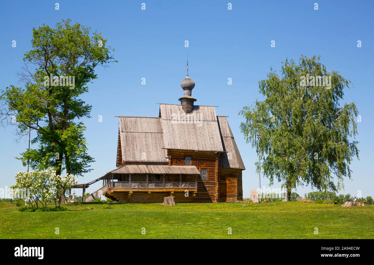 St. Nikolaus Holzkirche, Kreml, UNESCO-Weltkulturerbe; Susdal, Wladimir Oblast, Russland Stockfoto