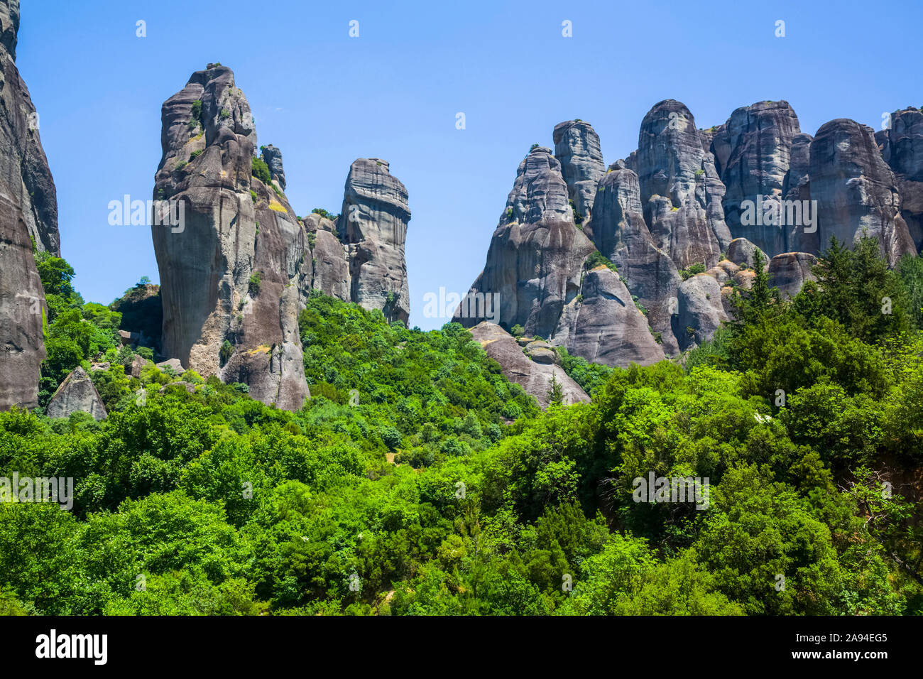 Steinwald, Meteora, Felsformationen in Zentral Griechenland; Thessalien, Griechenland Stockfoto Steinwald, Meteora, Felsformationen in Zentral Griechenland; Thessalien, Griechenland Stockfoto