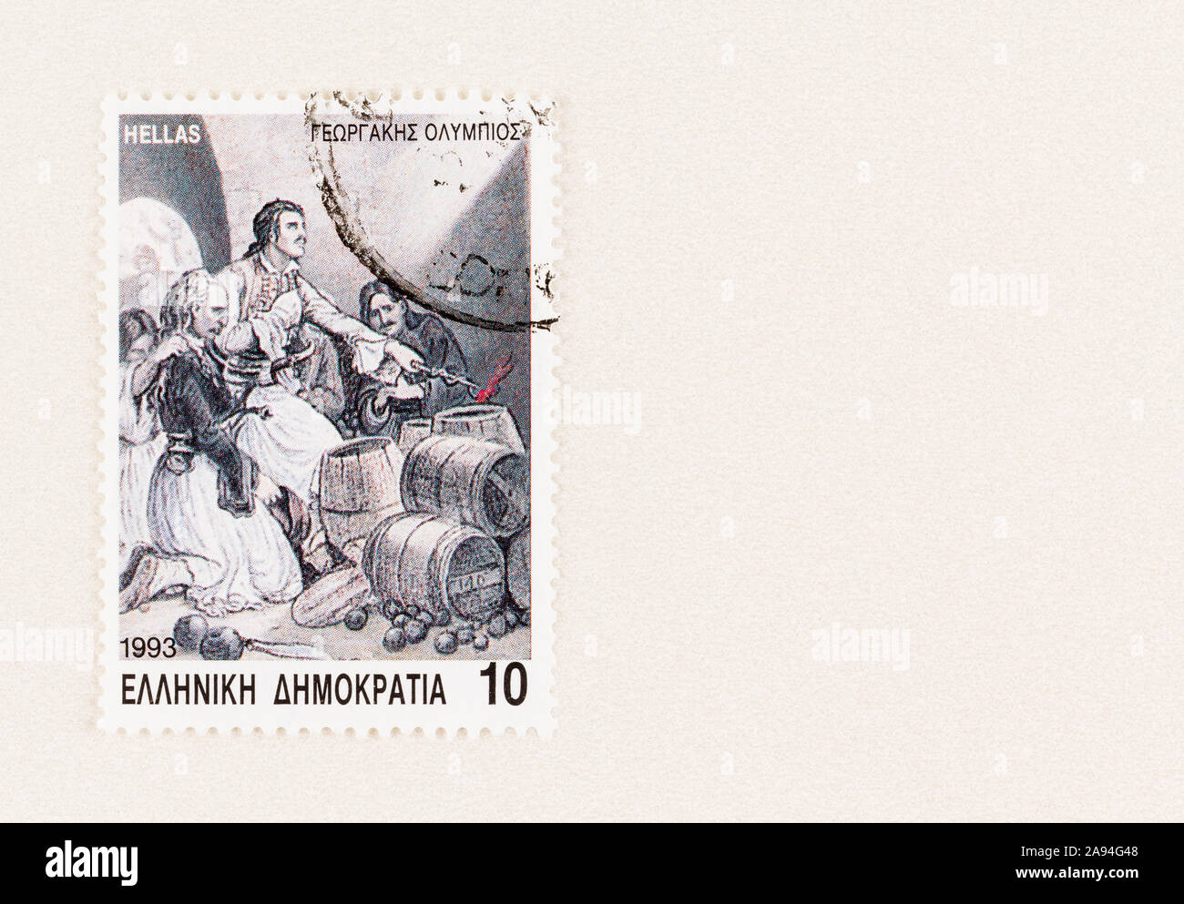 SEATTLE WASHINGON - 5. Oktober 2019: Briefmarke zum Gedenken an 1821 griechische Aufstand gegen das Osmanische Reich. Scott #1765 Stockfoto