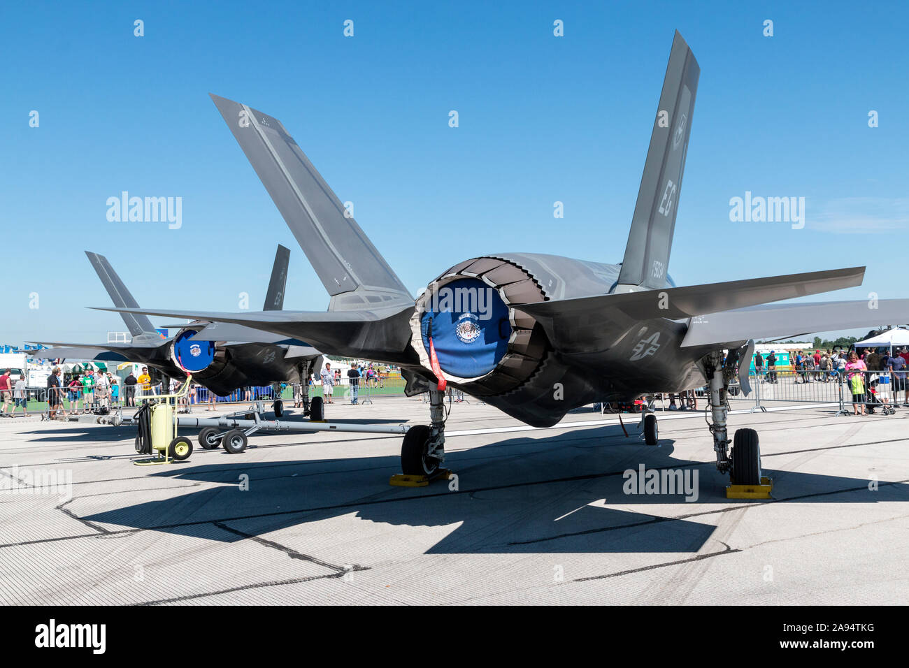 Die United States Air Force F-35 Lightning II sitzt auf statische Anzeige an den 2016 Vectren Dayton Airshow. Stockfoto