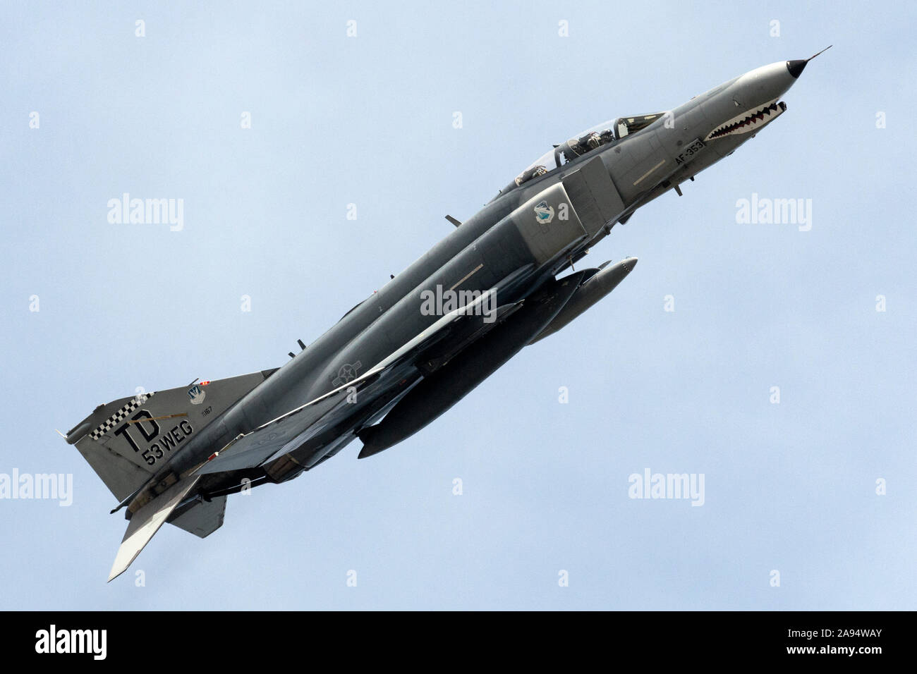 Die United States Air Force QF-4 Phantom kommt an die 2016 Geist der St. Louis Air Show & Stammzellen Expo. Stockfoto