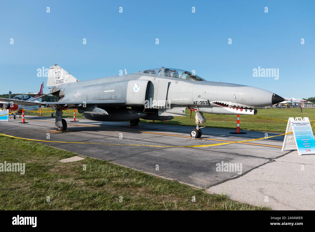 Die United States Air Force QF-4 Phantom kommt an die 2016 Geist der St. Louis Air Show & Stammzellen Expo. Stockfoto