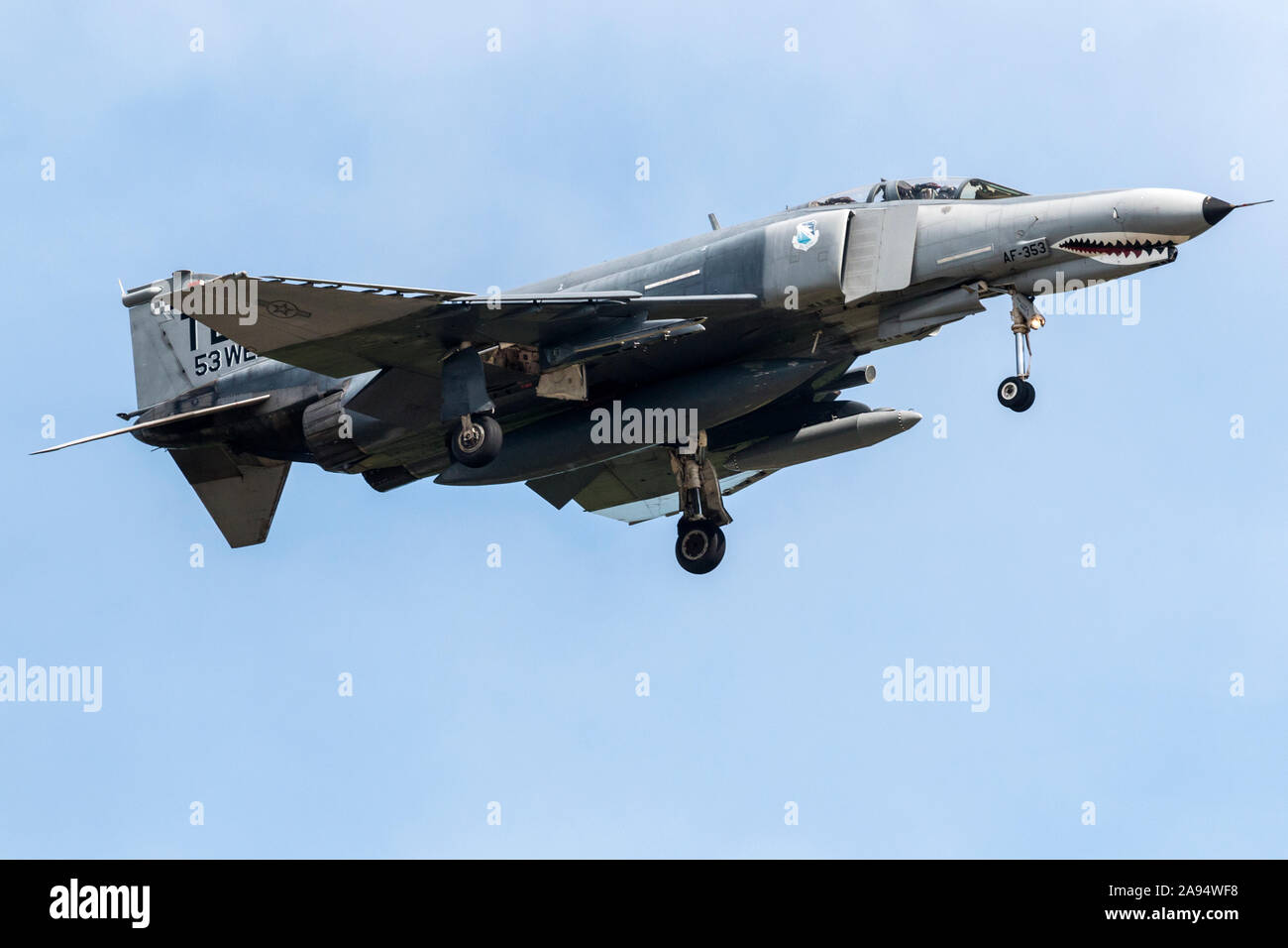 Die United States Air Force QF-4 Phantom kommt an die 2016 Geist der St. Louis Air Show & Stammzellen Expo. Stockfoto