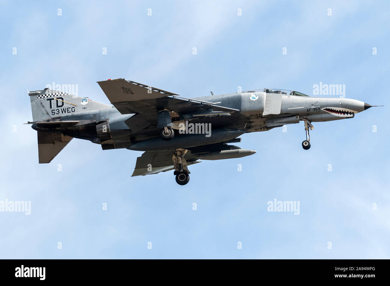 Die United States Air Force QF-4 Phantom kommt an die 2016 Geist der St. Louis Air Show & Stammzellen Expo. Stockfoto