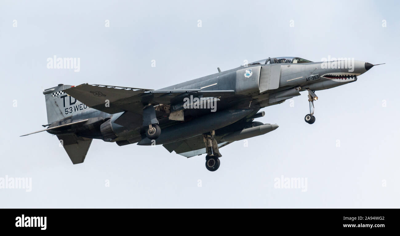 Die United States Air Force QF-4 Phantom kommt an die 2016 Geist der St. Louis Air Show & Stammzellen Expo. Stockfoto