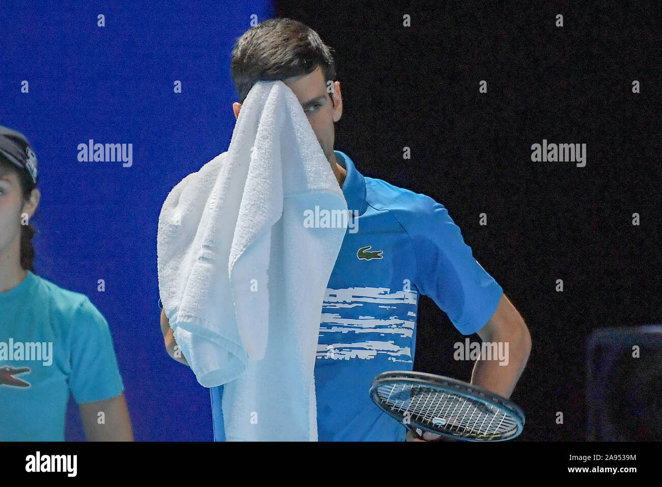 London, Großbritannien. 12. November 2019. Nitto ATP-Finale - Novak Đokovic Vs Dominic Thiem - Tennis Internationals - Kreditkarten: LPS/Roberto Zanettin/Alamy leben Nachrichten Stockfoto