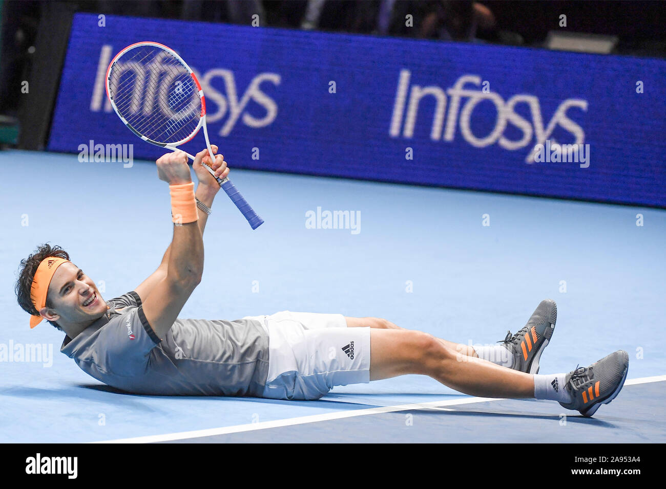 London, Großbritannien. 12. November 2019. Nitto ATP-Finale - Novak Đokovic Vs Dominic Thiem - Tennis Internationals - Kreditkarten: LPS/Roberto Zanettin/Alamy leben Nachrichten Stockfoto