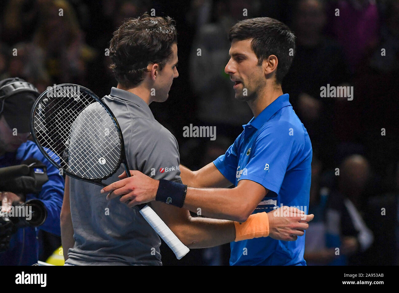 London, Großbritannien. 12. November 2019. Nitto ATP-Finale - Novak Đokovic Vs Dominic Thiem - Tennis Internationals - Kreditkarten: LPS/Roberto Zanettin/Alamy leben Nachrichten Stockfoto