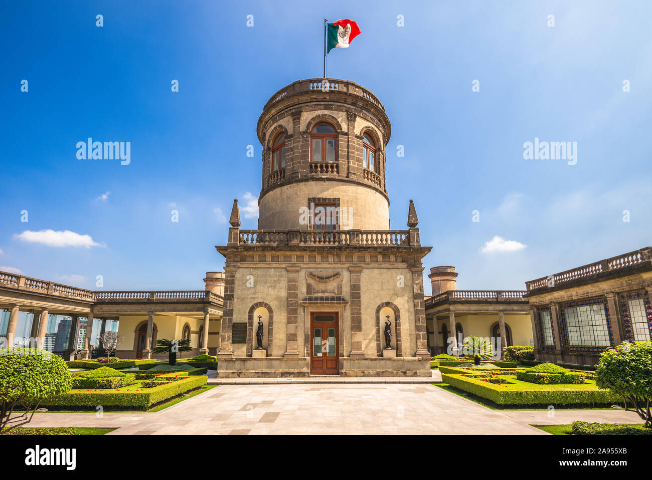 Das Nationalmuseum für Geschichte, das Schloss Chapultepec in Mexiko Stadt Stockfoto