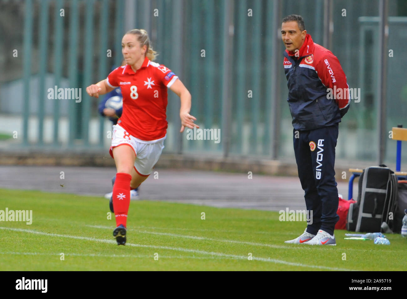 Pieve di Ledro, Italien. 12 Nov, 2019. Rachel cuschieri, Malta, ct Marke gattduring Europäischen 2021 Qualifikationen - Italien Frauen vs Malta Frauen, italienischen Fußball-Team in Pieve di Ledro, Italien, 12. November 2019 - LPS/Renato Olimpio Credit: Renato Olimpio/LPS/ZUMA Draht/Alamy leben Nachrichten Stockfoto