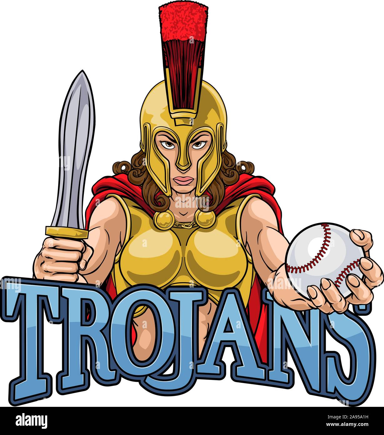 Spartan Trojan Gladiator Baseball Kriegerin Stock Vektor