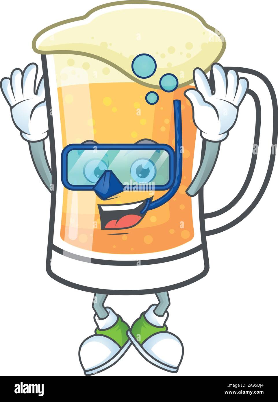 Becher Bier in einem tauchen Charakter Stock Vektor