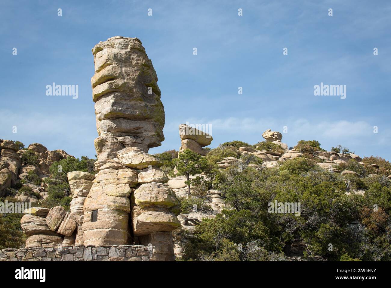 Bizarre Felsformationen, rock Nadel, in der Nähe von Tucson, Arizona, USA Stockfoto