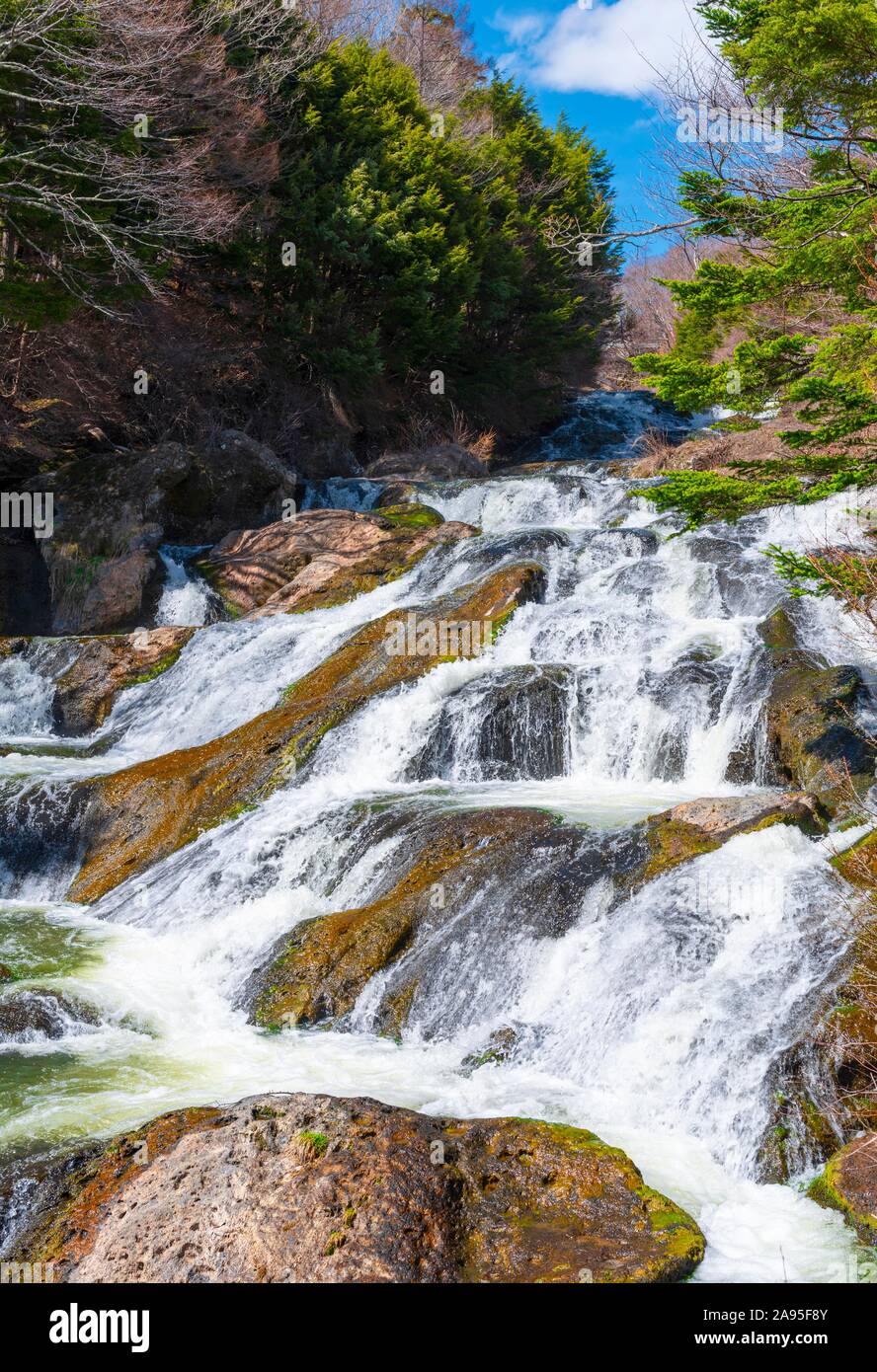 Yudaki Wasserfall, Fluss Yu, Nikko National Park, Nikko, Präfektur Tochigi, Japan Stockfoto