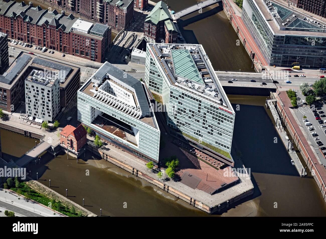 Verlag und Redaktion der Spiegel Ericusspitze, Quartier Brooktorkai, Hafencity, Hamburg, Deutschland Stockfoto