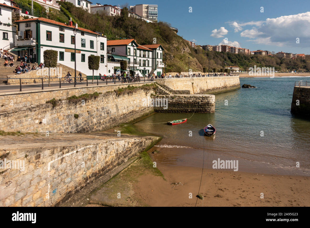 Puerto Viejo de Algorta, der alte Hafen von Getxo, Baskenland, in der Nähe von Bilbao, Spanien Stockfoto